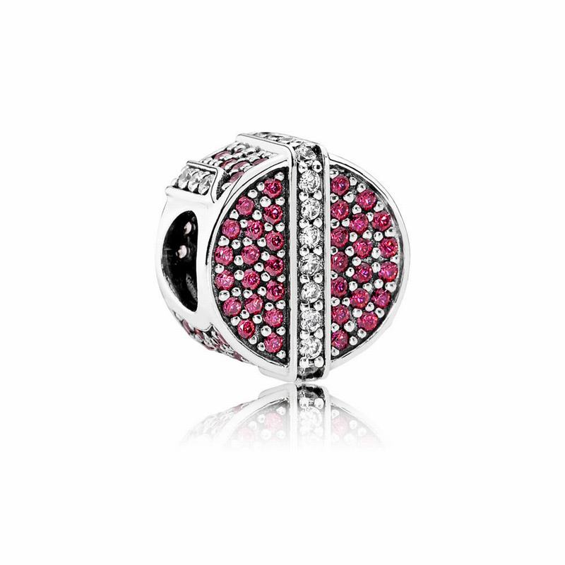 Pandora Shimmering Gift Charm Ireland - Sterling Silver/Red/Cubic Zirconia - 286340CGE